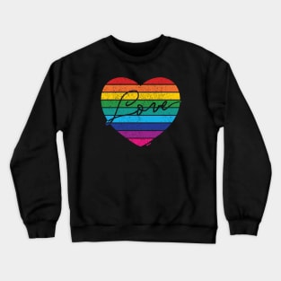 Retro Rainbow Love Heart Crewneck Sweatshirt